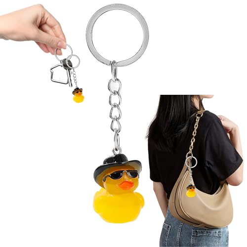 L0famy Duck Keyring, Funny Resin Animal Bag Charm, Cute Novelty Duck Keychain Hanging Schoolbag Car Pendant, Key Chain Gifts For Women Girls