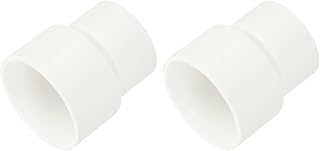 uxcell 2 Pcs UPVC Reducer Pipe Fitting, 1-1/2"x1-1/4" PVC Straight Pipe Coupling Adapter Connector for Home Sewer Plumbing Water Line, White