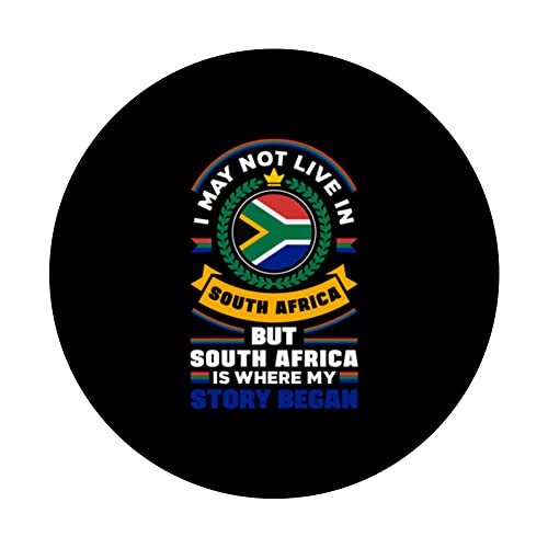 South Africa South African South Africa Flag Father PopSockets Swappable PopGrip, Black - Image 3