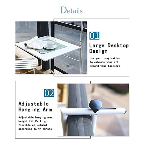 Mesa suspensa para pátio, varanda com prateleira de corrimão, mesa de bebidas pequena para deck, mes