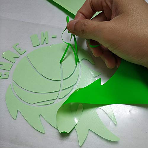 Image of FUNKAKA Heat Transfer Vinyl Neon Green HTV Rolls, 12 inch x 9ft Iron on Vinyl