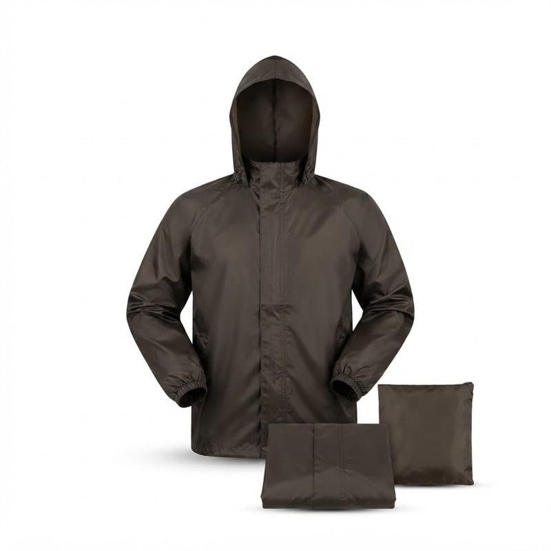 elevea 𝟏 𝐘𝐞𝐚𝐫 𝐖𝐚𝐫𝐫𝐚𝐧𝐭𝐲 Waterproof Raincoat Set for Men & Women, Full Sleeve Hooded Rain Jacket with Pants for Bike Riding, Hiking, Fishing and Outdoor Activities-picture-44