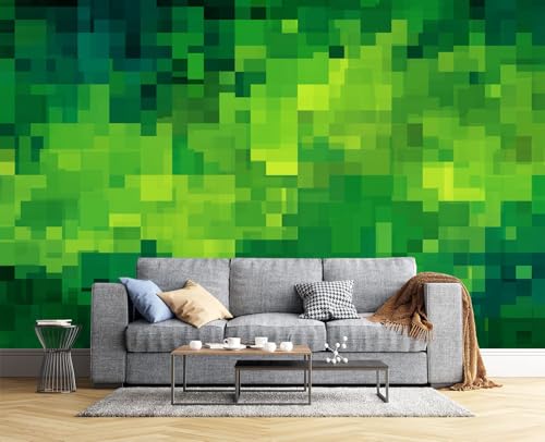 Papier Peint Panoramique Géométrie Abstraite Carrés de Pixels - 4