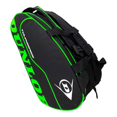 Dunlop 10316684 DAC PDL Dunlop Tour Intro Paletero, Tamaño mediano con 2 compartimentos, Material 100% Poliéster, Negro y Verde
