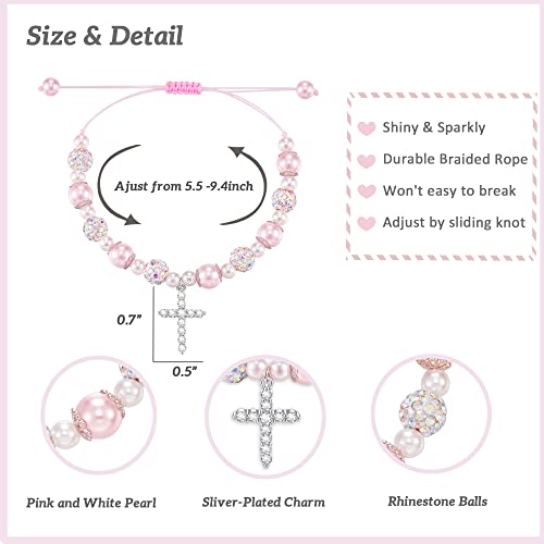 Hgdeer Baptism Gifts For Girl, Confirmation Christian Religious Gifts Cross Bracelet For Girls #TOP3