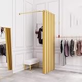 Kleidergeschäft Umkleidekabine L-förmig Einfache Mobile Umkleidekabine, Eck-Umkleidekabine Mit Sichtschutz, Wandmontiert, (Champagne Gold,90x90cm)