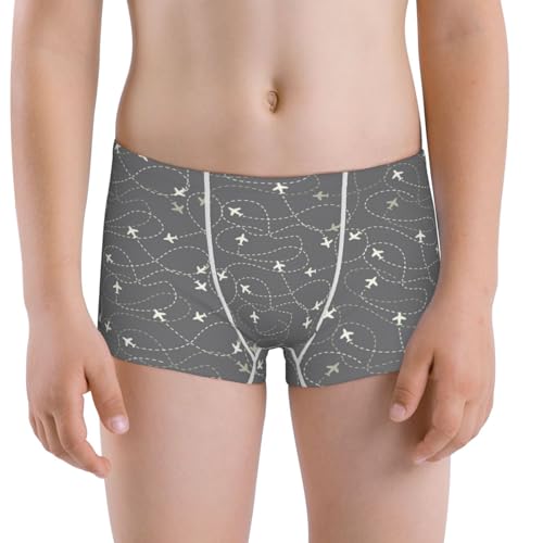 Boys' Cotton Boxer Brief Soft Underwear-Airplane Routes Around The World