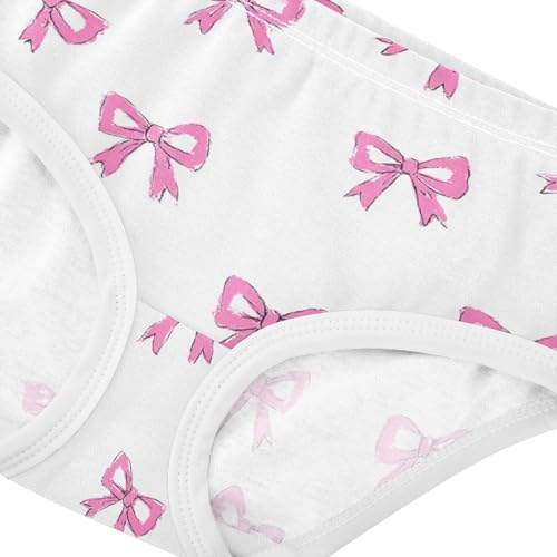 Wusikd Pink Bow (4) Girls' Underwear Cotton Girls Briefs Soft Toddler Underwear 2T4