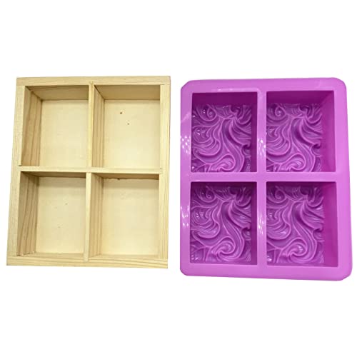 Dd-Life Flexible Rectangular Sea Wave Soap Silicone Mold Wood Box For Soap Making Supplies #TOP4