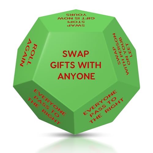 Santa Swap Gift Exchange Dice Christmas Dice Stocking Gift Stuffers Exchange Dice Games for Party Friends and Family Night Game