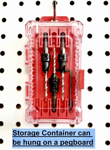 Image of FTG USA 3-Pk #6 (9 /64 inch) Countersink Drill Bit Set, 1 Stop, 1 Wrench & Case