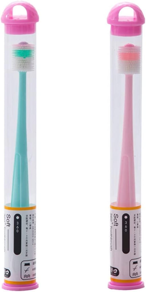 PLABBDPL Cepillo de dientes para perros, paquete de 2 mascotas 360, cepillos de dientes para mascotas de silicona suave, juego de limpieza de dientes para perros y gatos grandes