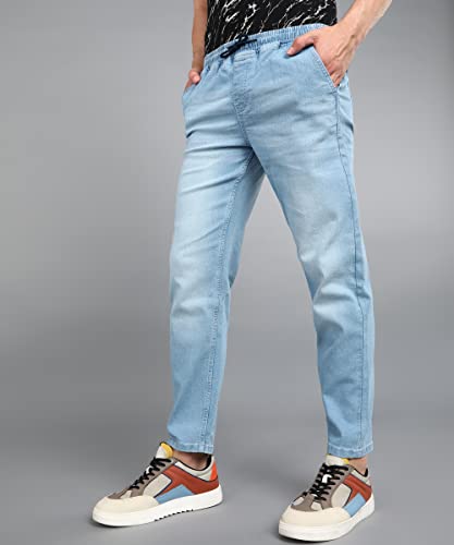 Image of Urbano Fashion Men's Regular Fit Mid Rise Washed Jogger Jeans Stretchable