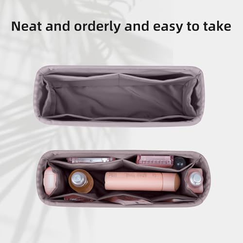 Image of DGAZ Silk Purse Organizer Insert For Chanel Kelly bags,Silky Smooth Bag Organizer,Luxury Handbag & Tote Shaper(Konjac Purple,Large