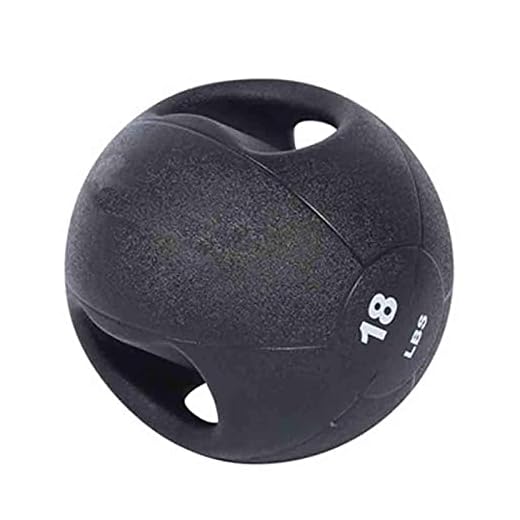 PLUY Fitness medicin boll gummi, dubbelhandtag elastisk fitnessboll, hushåll träningsboll, halkfri slitstark, 6,2 kg/9,1 kg (14 lb/6,4 kg/15 lb/15 lb/15 lb/20 kg/9,1 kg (14 lb/6,4 kg)