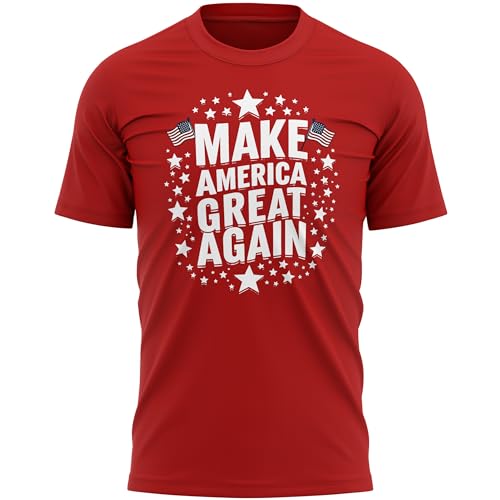 Make America Great Again T Shirt for Men MAGA American USA President Trump Tee, M, Red