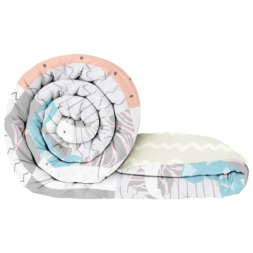 Story@Home Comforter Double Bed | AC Blanket Comforter | Soft Light-Weight Bed Blanket 1 Fusion Reversible Double Comforter | Peach & Grey| 180 GSM | 220 cm X 250 cm