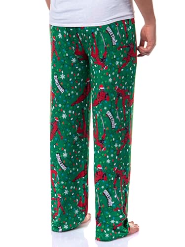 Marvel Deadpool Pajama Pants Men's Christmas Lights Seasons Greetings Lounge PJ Bottoms (Large)4