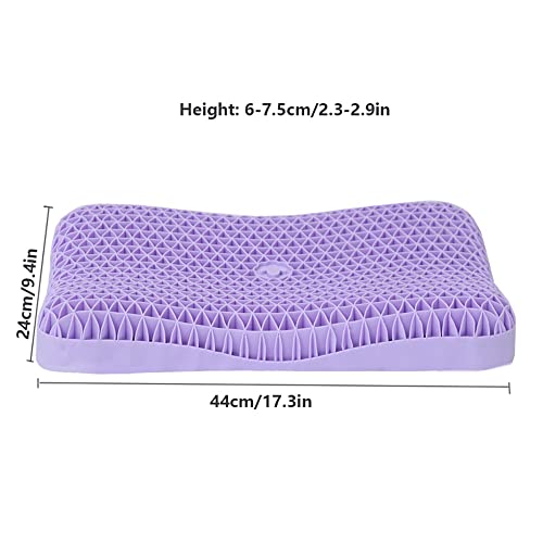 Image of Neck Pillow Ventilated TPE Soft Pillows Bed Pillows, Used to Relieve Neck Pain Purple Bed Pillows for Sleeping Pillows for Sleeping Professional Pillow (Color : 17.3 * 9.4in)