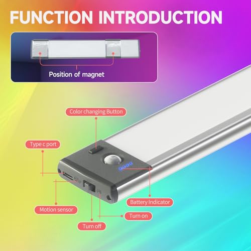 Image of Rv Exterior Light Camping Trailer Accessories Camper Accessories for Outside Rechargeable Lights Under Cabinet Rv Porch Light Led 2PCS (RGB, 45 LED)