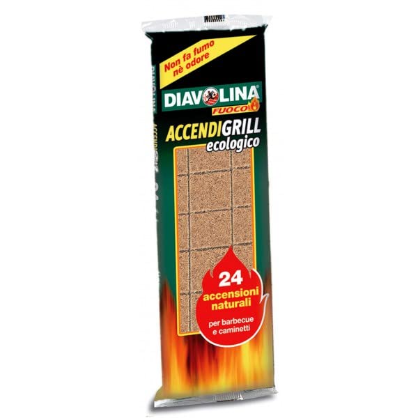 Diavolina Set Accendifuoco X 24 Ecologica per Barbecue E Camino, Multicolore, Unica