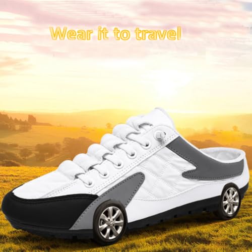 Men's Slip on Mule Sneakers Men's Backless Closed Toe Drag Soft Flat Shoes with Lightweight Sole, Trendy Sneakers for Work, Driving3
