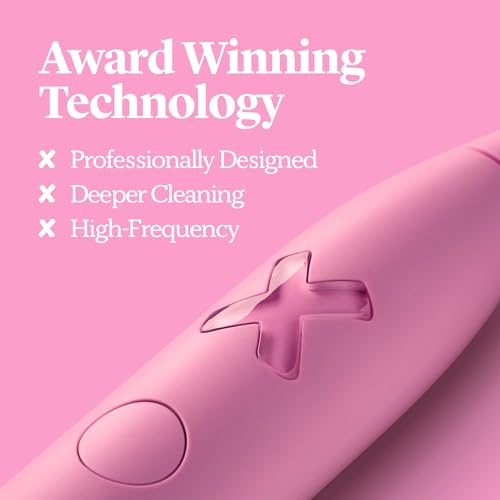 Image of Made by Dentists PRO‑X Sonic Electric Toothbrush for Adults - 70‑Day Battery on One Charge, Dentist‑Designed Whitening Rechargeable Toothbrush, 3 Brush Heads & Travel Case, 3 Modes, Pink