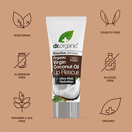 Dr Organic, Organic Coconut Oil Lip Rescue Serum, Natural, Vegetarian, Cruelty Free, Paraben & SLS Free, 10ml - Image 8