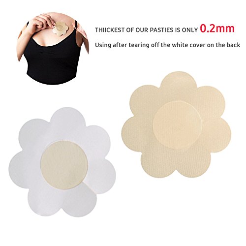 Daisyformals 20 Pairs Pasties Satin Nipple Covers Stickers Disposable Breast Petals For Women Flower Shape #TOP3
