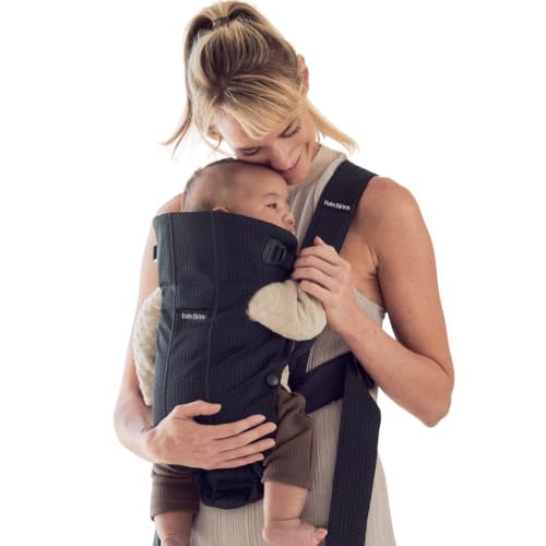 Image of BabyBjorn Baby Carrier Mini, Black, 3D Mesh | Newborn Carrier (7-15 lbs), Ergonomic, Easy-to-Use