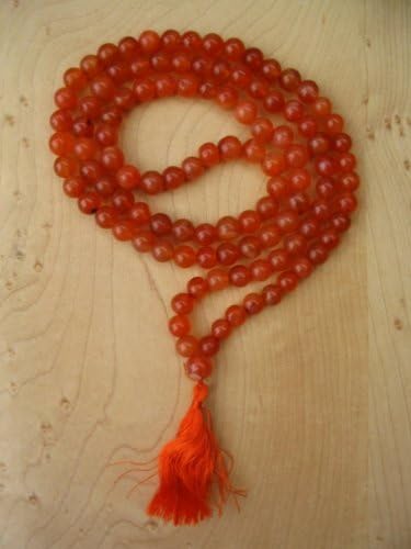 Carnelian Mala 108 Beads on Unknotted String