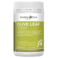 Healthy Care Olive Leaf Extract Capsules - Immune Support and Antioxidant Protection - Premium Dietary Supplement - All-Natural Ingredients- 3000 mg - 100 Capsules