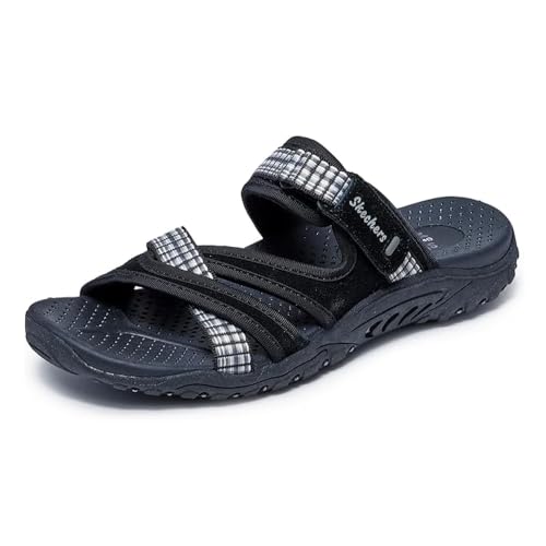 Image of Skechers Women's Reggae - Color-full | Cushioned Footbed, Shock-Absorbing Reggae Midsole, Leather and Web Fabric Upper, Outdoor Trail Slide