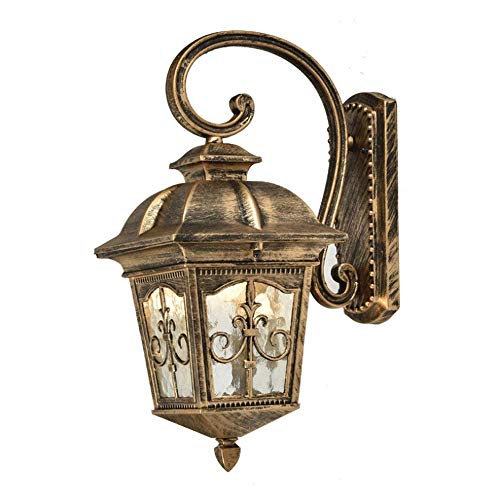 N / A Pared de la luz Exterior Europea Resistente al Agua hasta la iluminacin Balcones tallados Pared de Aluminio Tradicional y Vidrio Hueco Cabeza de Estilo Victoriano clsico jardn iluminac.