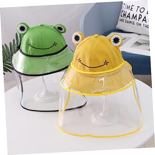 1pc Windproof Fisherman Hat with Transparent Face Cover Sunscreen Cap for Toddlers Yellow for Outdoor Activities Like Fishing Camping and Walking3