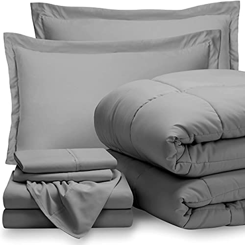 Bare Home Full Sheet Set - 1800 Ultra-Soft Microfiber Bed Sheets (Full, Light Grey) + Comforter Set - All Season (Full, Light Grey) Bare Home Full Sheet Set - 1800 Ultra-Soft Microfiber Bed Sheets (Full, Light Grey) + Comforter Set - All Season (Full, Light Grey)