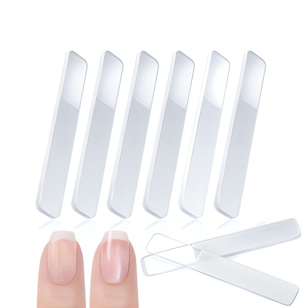 FIGHTART Glass Nail Files and Buffer 6pcs Crystal Clear Nail Polisher