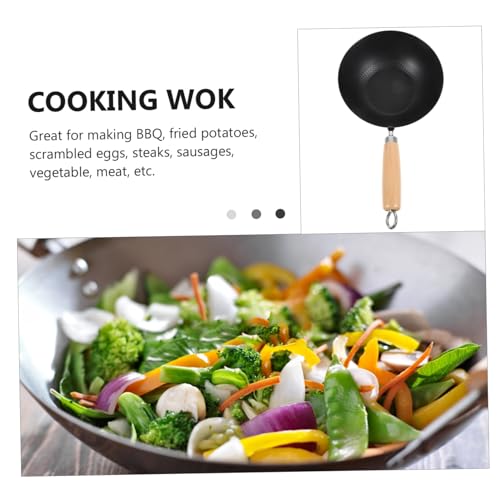 Sartén Wok pequeño Alipis de hierro forjado con mango aislante miniatura 5