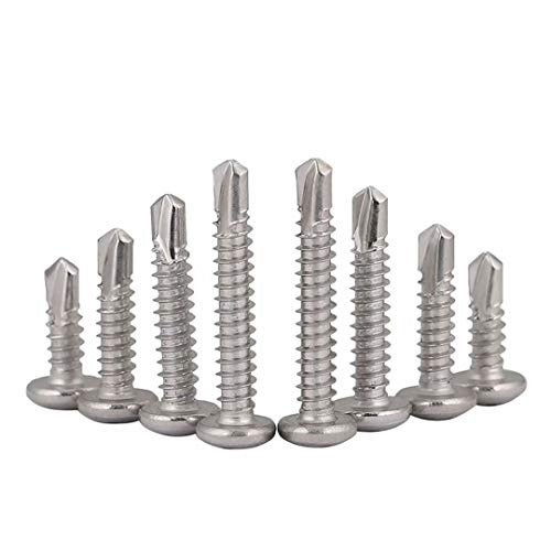 BOZONLI M3.9 Self Drilling Screws Self Tapping Screws for Metal Pan Head Phillips Drill Tail Screws, M3.9×32mm,20 pcs