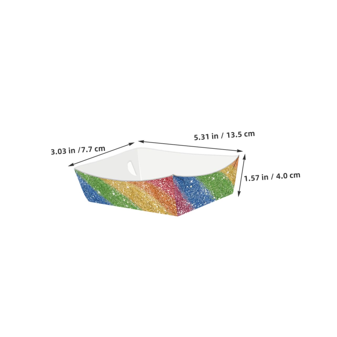 Cabilock 24pcs Rainbow Paper Snack Boats Grease Food Trays for Hot Dogs Popcorn Desserts for Pride Events Lgbt Parties Birthdays Celebrations