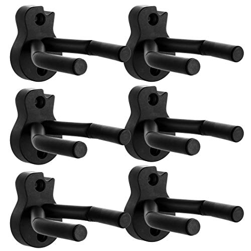 Guitar Hanger Wall Mount Acoustic Hangers Home Studio Electric Guitar Display Holder 6 pack hooks for Ukulele Electric Acoustic Bass Guitars Mandolin
