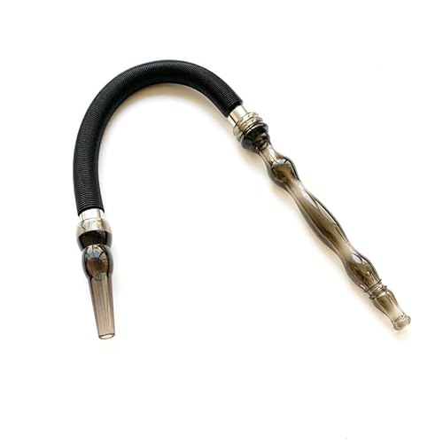 SUPER RACCOON 3pcs Telescopic Hookah Hose with Acrylic Mouthpiece Handle 27.17 Inch to 67.72 Inch Extendable Hookah Accessories Scalable Hookah Pipe,Black