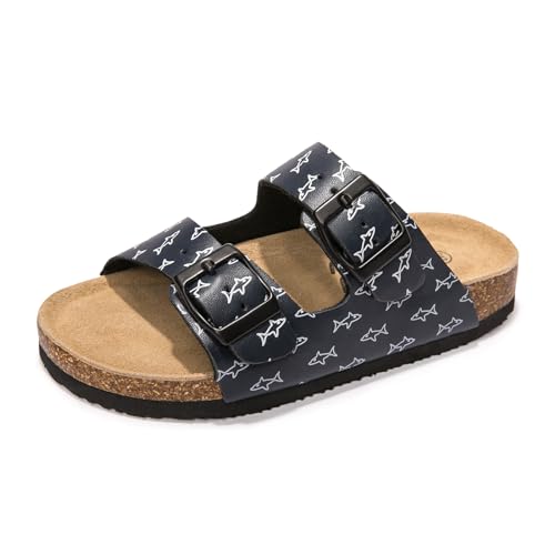 Image of FUNKYMONKEY Unisex-Child Slide Sandals Adjustable Double Buckle with Soft Footbed Comfort Slides for Girls and Boys