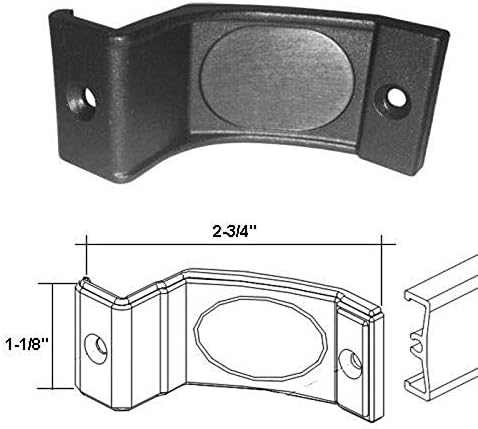 Bright Chrome Towel Bar with Black Nylon Brackets for Bypass Framed Shower Door - 35" Long