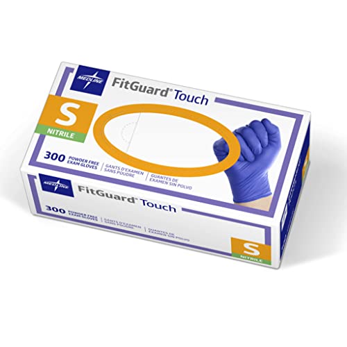 Medline FitGuard Touch Nitrile Exam Gloves, 300 Count, Small, Pow...