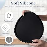 Round Bathroom Tray Silicone Kitchen Counter Decor Vanity Organizer Decorative Coffee Table Tray for Perfume, Candle, Soap Dish, 9 Inch, Black - Image 3