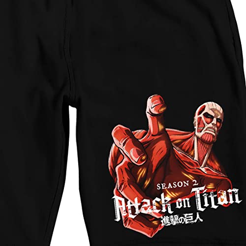 Attack On Titan Season 2 Colossal Titan Men's Black Sleep Pajama Shorts2