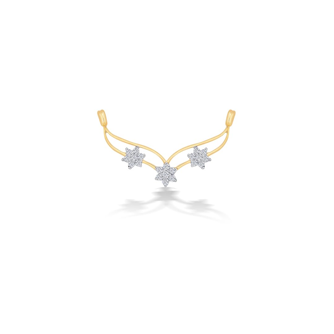 P.N.Gagdil Jewellers 14 Karat Yellow Gold & Diamond Certified Gold Tanmaniya Mangalsutra For Women IZTN0395 IJ-SI-image-49