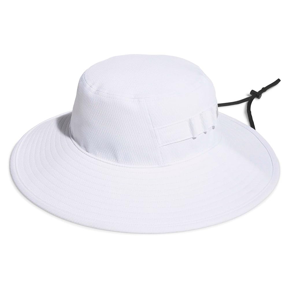 adidas Men's CRESTABLE Wide Brim Golf HAT, White, L-XL