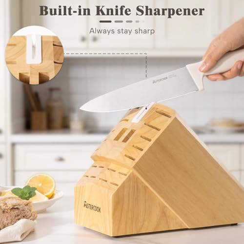 Knife Set Astercook 22 Piece Kitchen Knife Set with Sharpener Block High Carbon Stainless - image 6